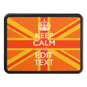 Orange Union Jack British Flag Swag Trailer Hitch Cover