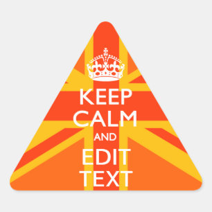 Orange Union Jack British Flag Swag Triangle Sticker