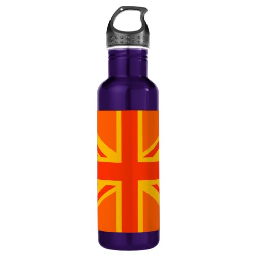 Orange Union Jack British Flag Swag Water Bottle