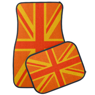 Orange Union Jack Car Mat