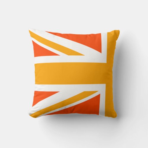 Orange Union Jack Half Throw Pillow