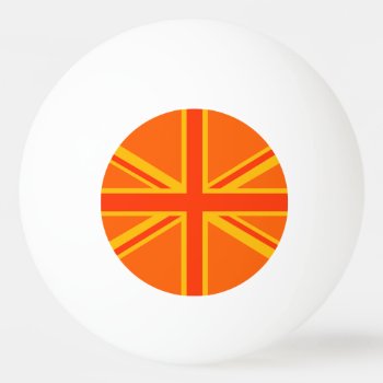 Orange Union Jack Ping Pong Ball by MustacheShoppe at Zazzle
