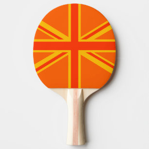 Orange Union Jack Ping-Pong Paddle