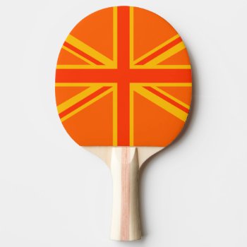 Orange Union Jack Ping-pong Paddle by MustacheShoppe at Zazzle