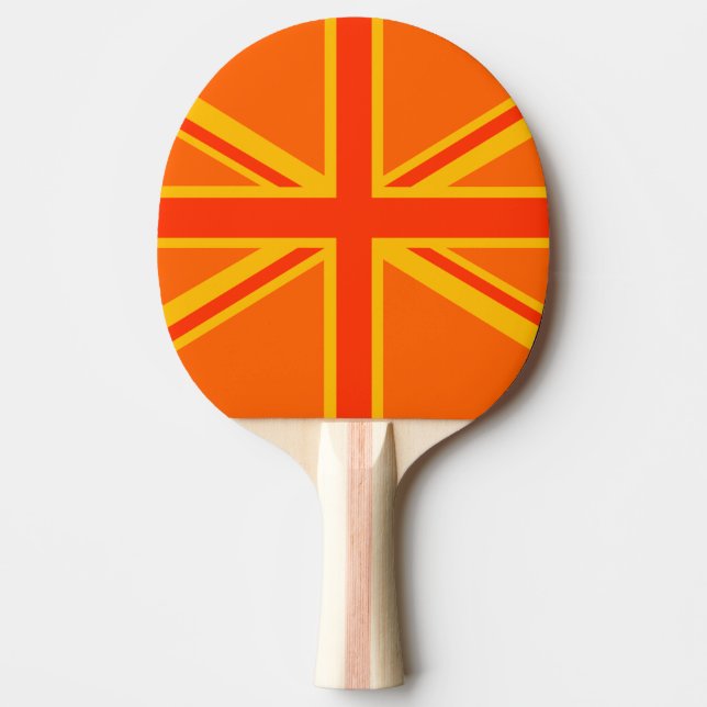Orange Union Jack Ping-Pong Paddle (Front)
