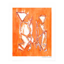 Orange Urban Pop Couple in Art | Abstract Painting