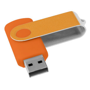Orange USB Drive with Sleek and Durable Orange Cli