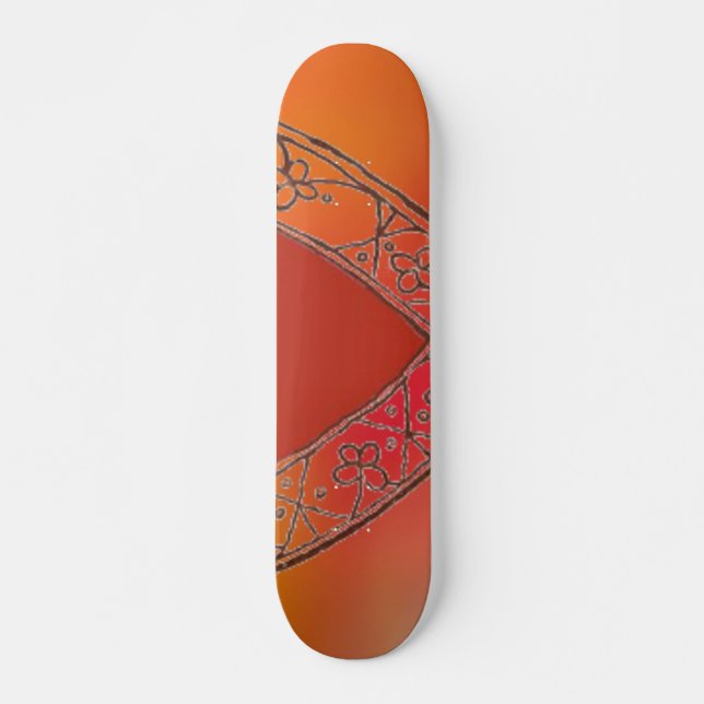 Orange V Skateboard Deck (Front)