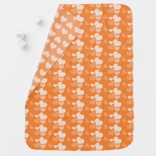 ORANGE VALENTINES DAY HEARTS BABY BLANKET