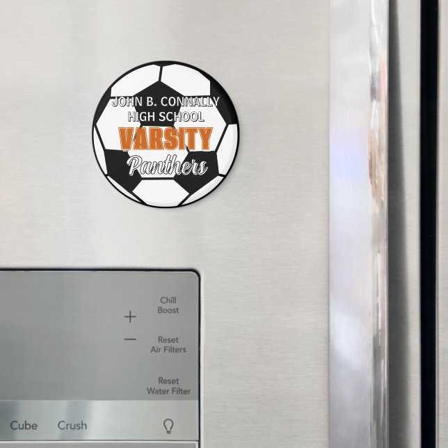 Orange Varsity Soccer Custom High School Magnet (In Situ (Fridge))
