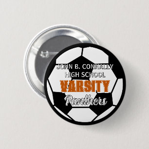Orange Varsity Soccer Custom High School Spirit Button