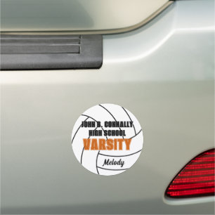 Orange Varsity Volleyball Custom High School Car Magnet