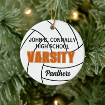 Orange Varsity Volleyball Photo Back Christmas