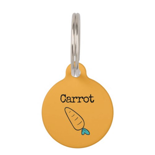 Orange Vegetable Carrot Pet ID Tag