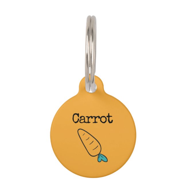 Orange Vegetable Carrot Pet ID Tag