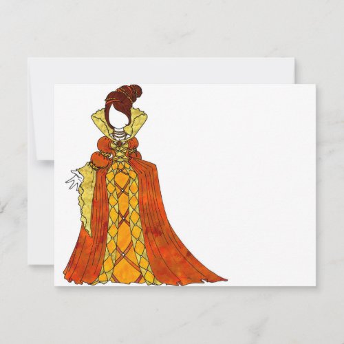 Orange Velvet and Pearls Gown Personalized Announcement