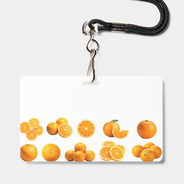 Orange vendor badge (Front with Lanyard)