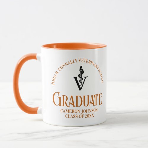 Orange Veterinary School Graduation Custom Mug