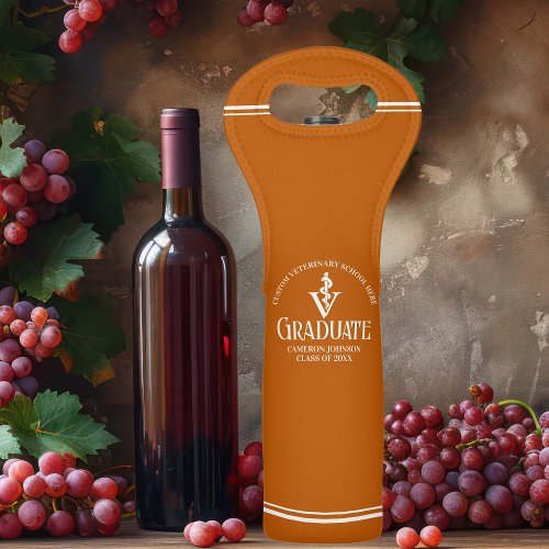 Orange Veterinary School Graduation Gift Wine Bag