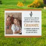 Orange Veterinary School Graduation Photo Yard Sign