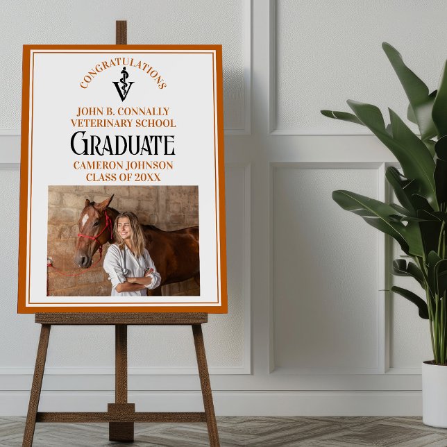 Orange Veterinary School Photo Graduation Party Foam Board (Creator Uploaded)