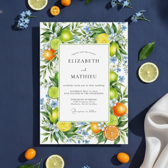 Orange Vibrant Mediterranean Wedding Invitation (Creator Uploaded)