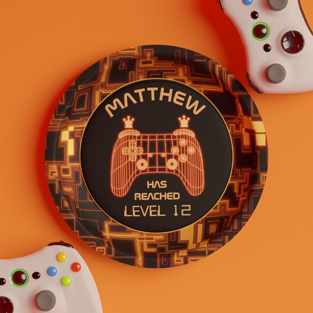 Orange Video Game Controller Paper Plates (Orange Video Game Controller Paper Plates)