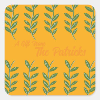 Orange Vine Gift Tag Sticker