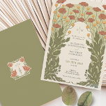 Orange Vintage Art Nouveau Floral Wedding Invitation<br><div class="desc">Step back in time and let your guests immerse themselves in the exquisite elegance of this Art Nouveau and Art Deco-inspired wedding invitation. Crafted with delicate attention to the detailed embellishments characteristic of these timeless periods, these vintage-themed florals are a statement of refined sophistication. A harmonious color palette of Orange...</div>
