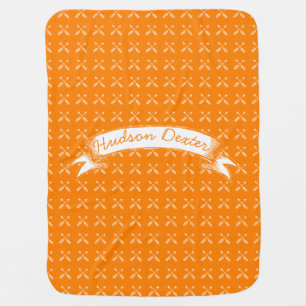 Orange Vintage Chalkboard Arrows Lil' Man Receiving Blanket