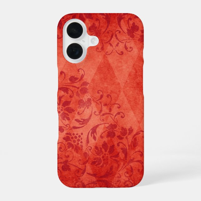 Orange Vintage Diamond Pattern Iphone Case (Back)