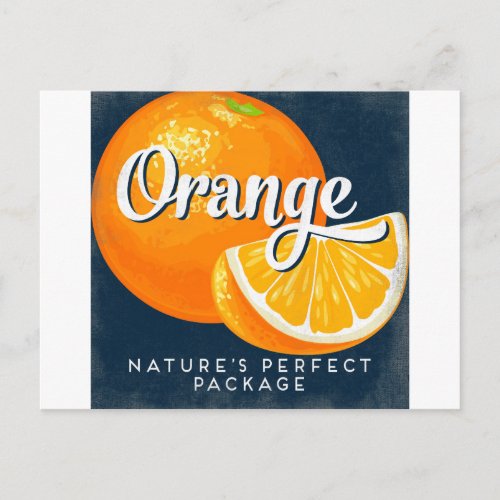 Orange Vintage Fruit Label Retro Postcard