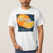 Orange Vintage Fruit Label Retro