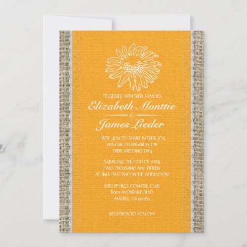 Orange Vintage Lace Wedding Invitations