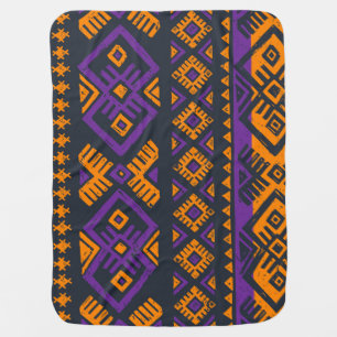 Orange, violet tribal geometric seamless pattern. baby blanket