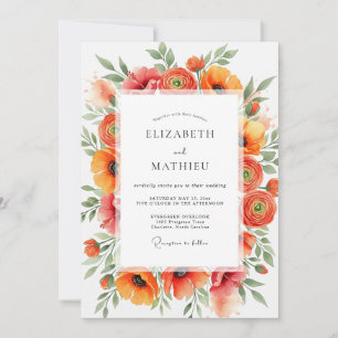 Orange Vivacious Summer Wedding Invitation