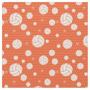 Orange Volleyball Chevron Patterned Fabric