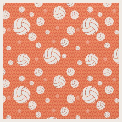 Orange Volleyball Chevron Patterned Fabric