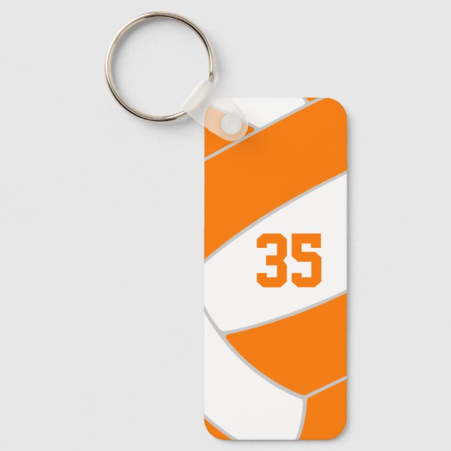 orange volleyball team spirit personalized gifts keychain (Front)