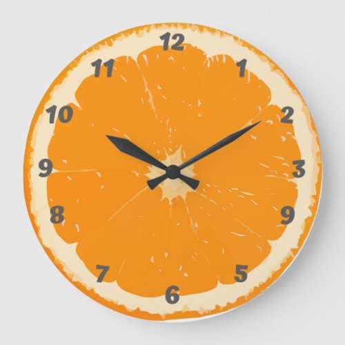 Orange Wall Clock for Kitchen