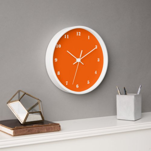 Orange Wall Clock with Custom Colors Number Fonts