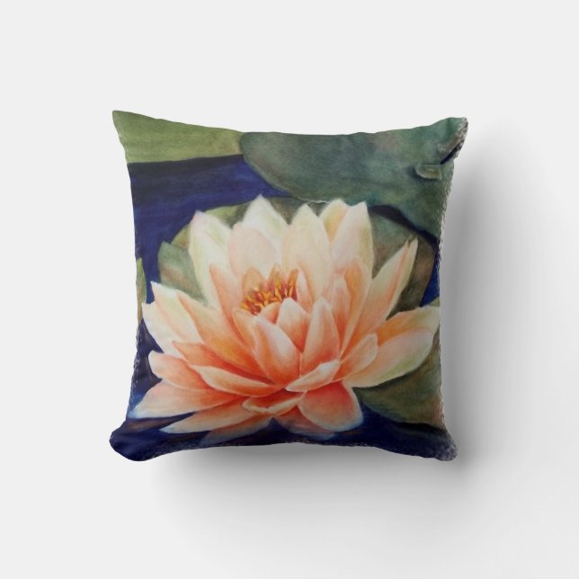 ORANGE WATER LILY PILLOW (Front)