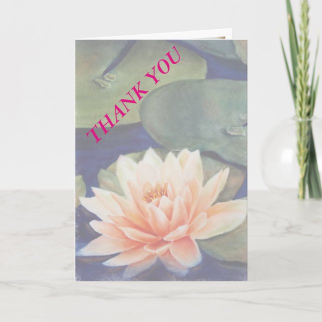ORANGE WATER LILY THANK YOU CARD (Front)