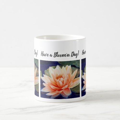 Orange Water Lily Watercolor Flower Coffee Mug