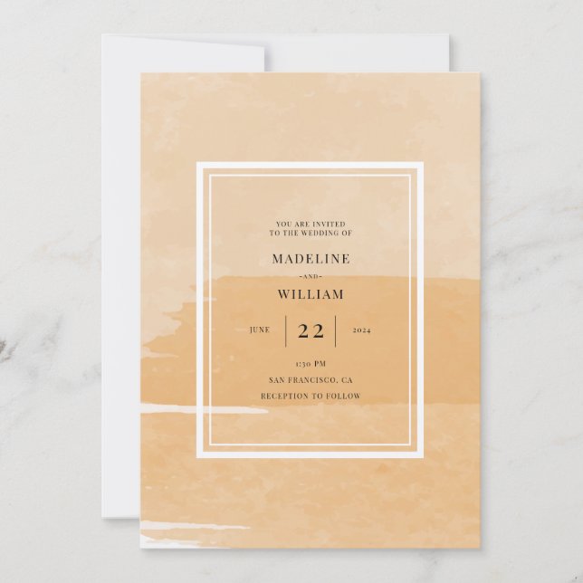 Orange Watercolor | Add Your Photo Invitation (Front)