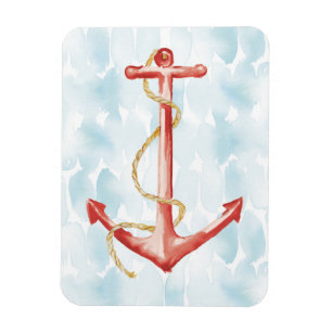 Orange Watercolor Anchor Magnet