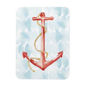 Orange Watercolor Anchor Magnet by wildapple at Zazzle