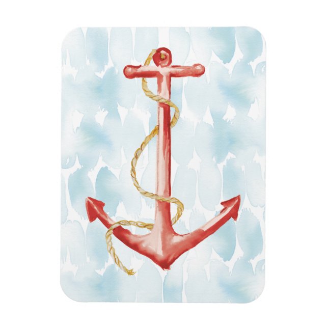 Orange Watercolor Anchor Magnet (Vertical)