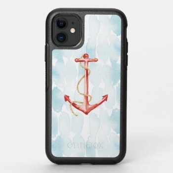 Orange Watercolor Anchor Otterbox Symmetry Iphone 11 Case by wildapple at Zazzle