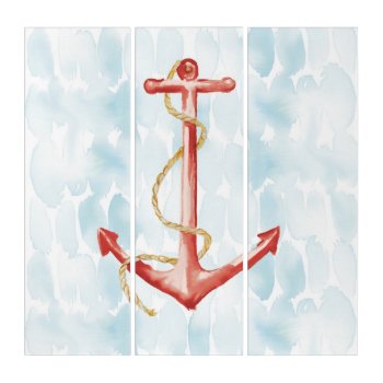 Orange Watercolor Anchor Triptych by wildapple at Zazzle